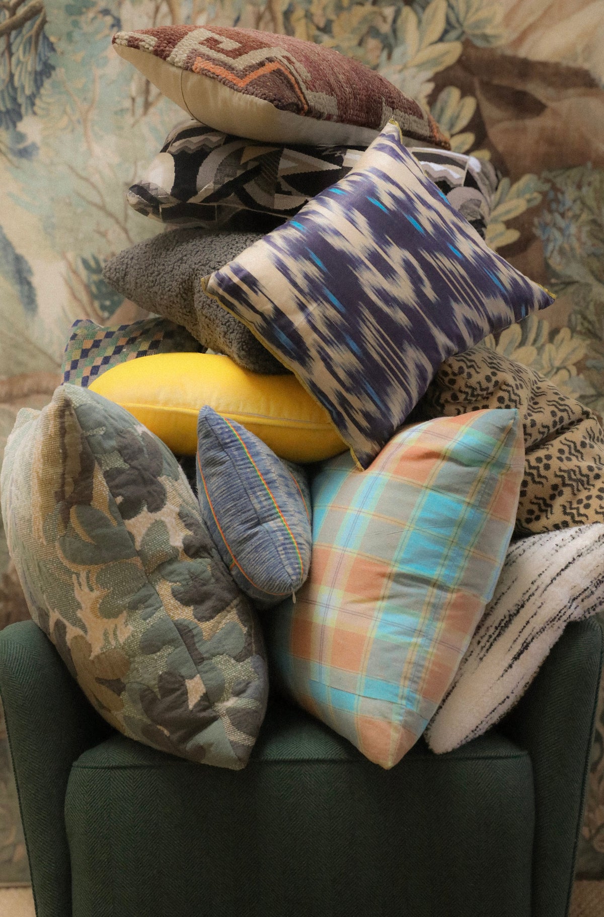 Citron Velvet Throw Pillow