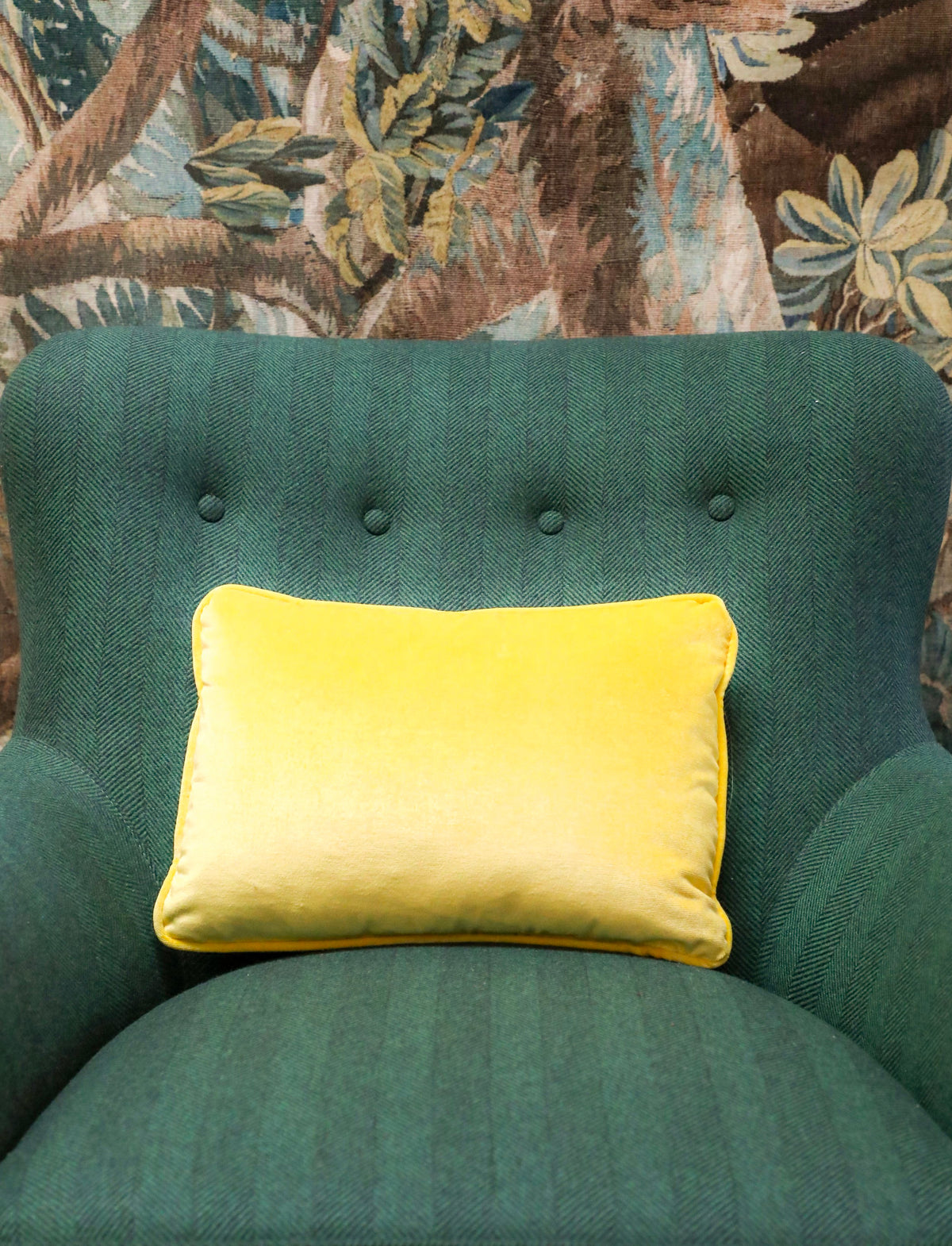 Citron Velvet Throw Pillow