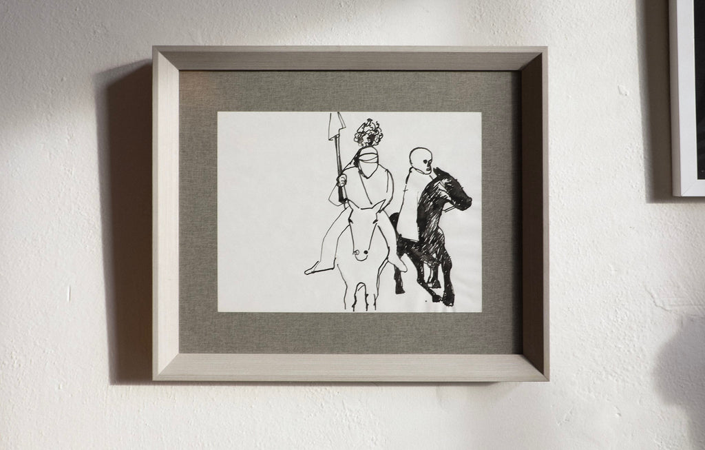 Horseback, Sketch, Ink on Paper by Edith Isaac-Rose