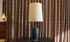 Vintage Glazed Lamp with Natural Grass Cloth Shade