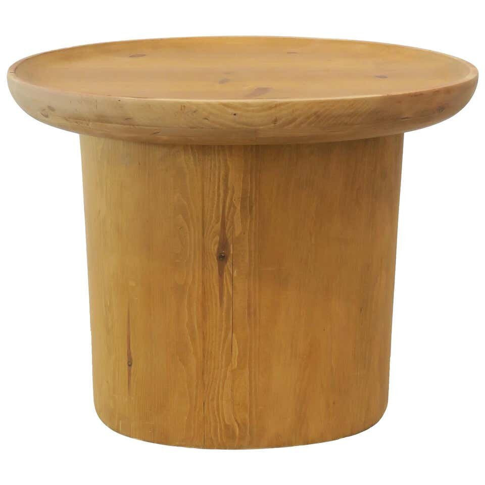 Findley Oval Tall Side Table, Natural Pine Prototype
