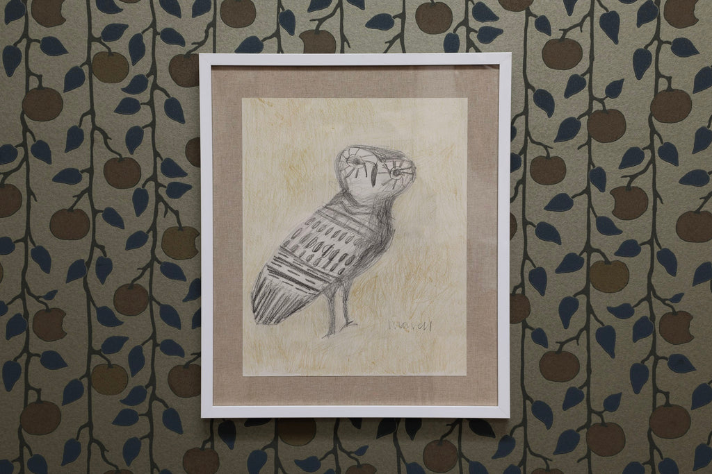 Patterned Owl on Yellow by Christopher Marvell
