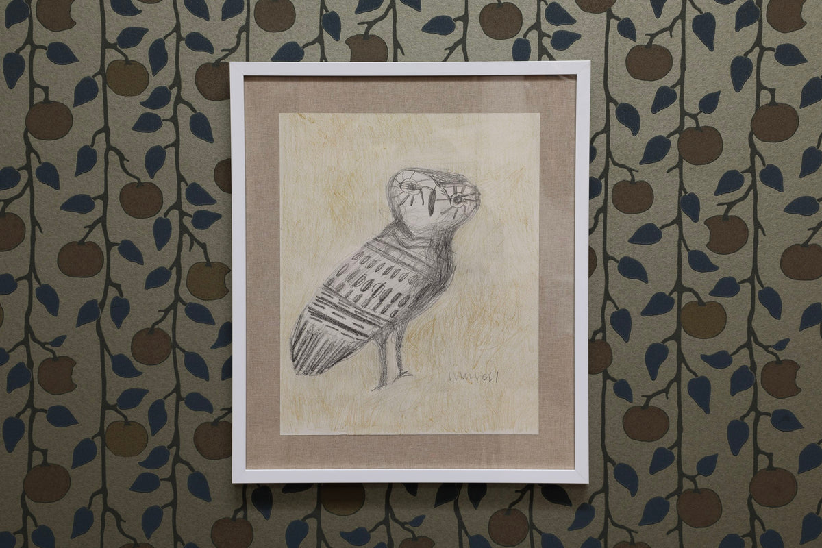 Patterned Owl on Yellow by Christopher Marvell