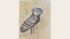 Patterned Owl on Yellow by Christopher Marvell