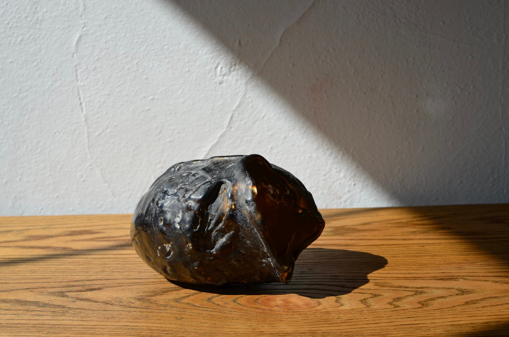 Vintage Glass Heart Sculpture, Small