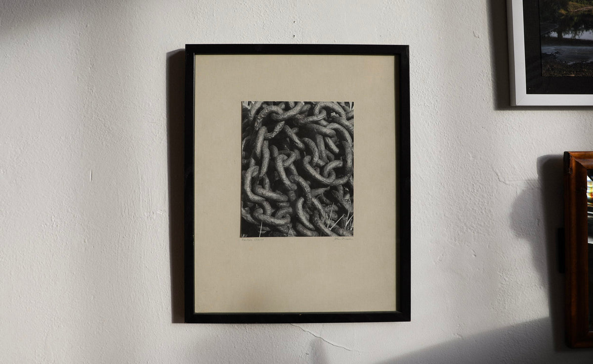 Vintage Black and White Still Life of Chains