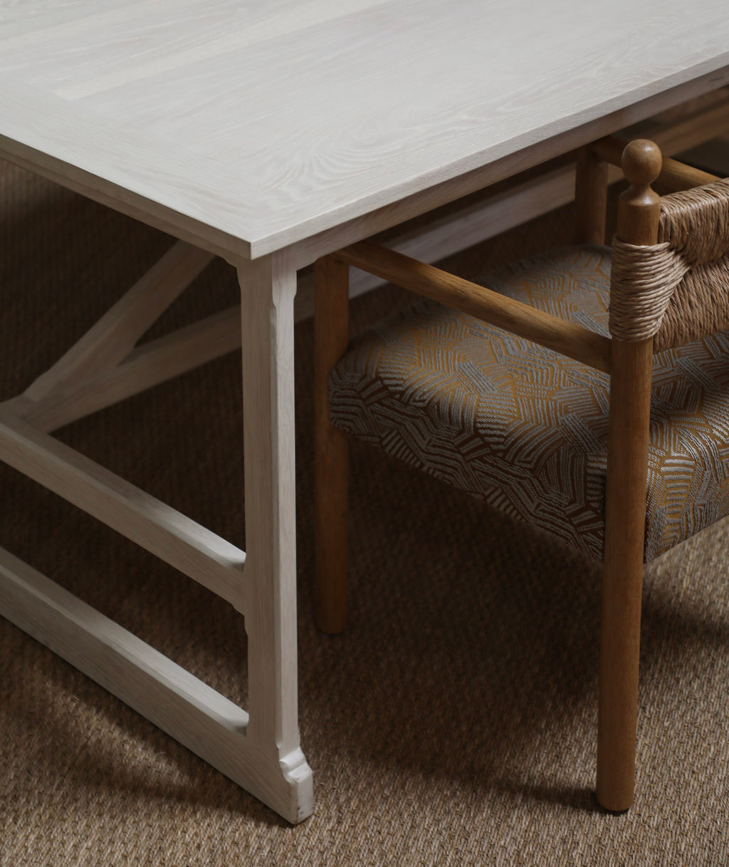 West Trestle Dining Table, Soap on Oak
