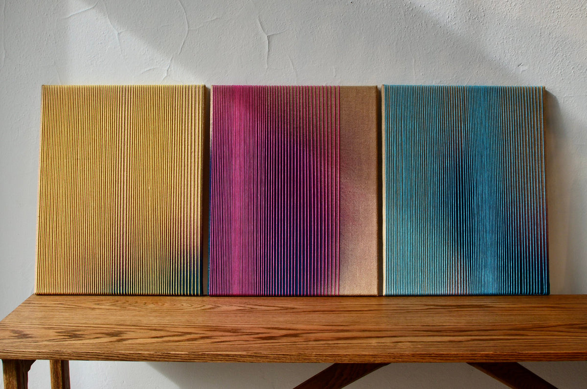 Wool and Mixed Media on Burlap by Groter Walpius (Yellow)