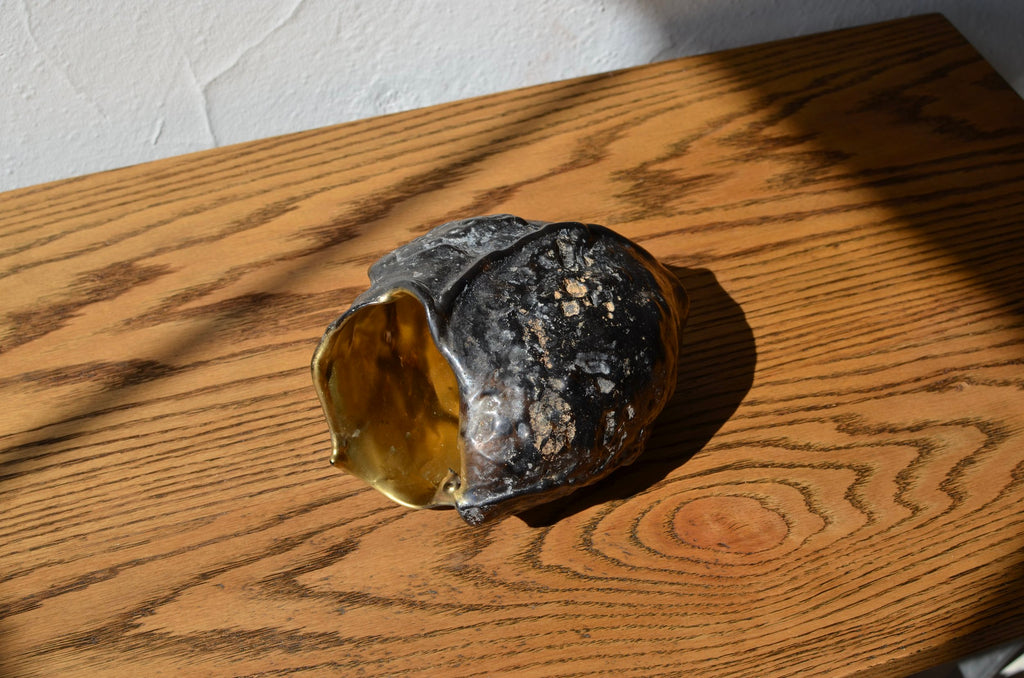 Vintage Glass Heart Sculpture, Large
