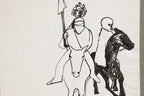 Horseback, Sketch, Ink on Paper by Edith Isaac-Rose