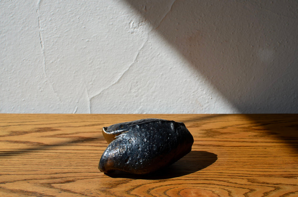 Vintage Glass Heart Sculpture, Small