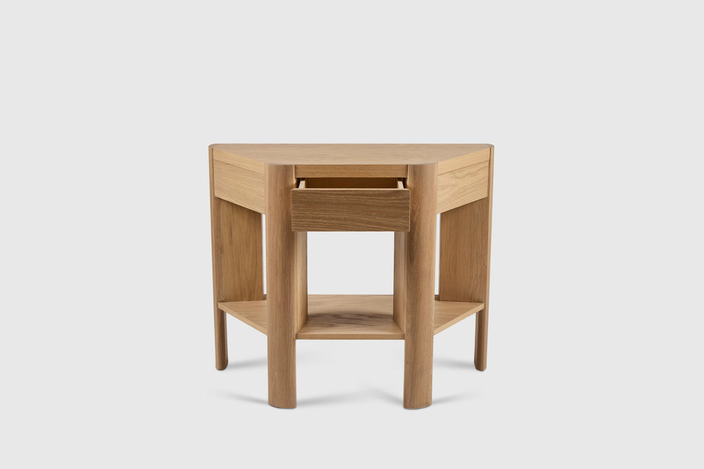 Demi-Lune Library Table, Light Fumed Oak