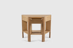 Demi-Lune Library Table, Light Fumed Oak