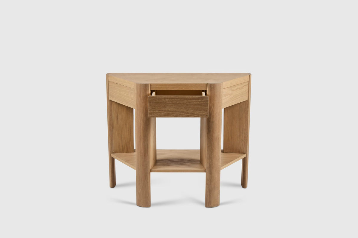 Demi-Lune Library Table, Light Fumed Oak