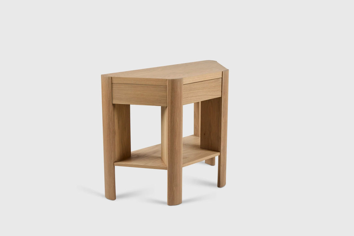 Demi-Lune Library Table, Light Fumed Oak