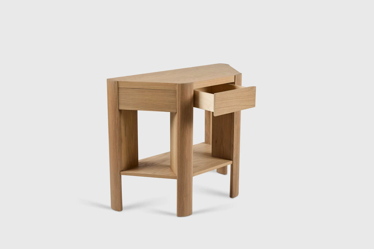 Demi-Lune Library Table, Light Fumed Oak