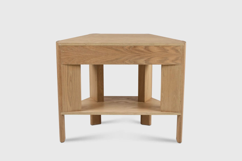 Demi-Lune Library Table, Light Fumed Oak