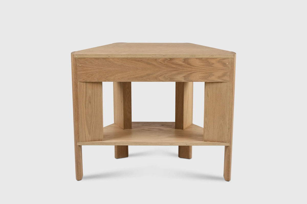 Demi-Lune Library Table, Light Fumed Oak