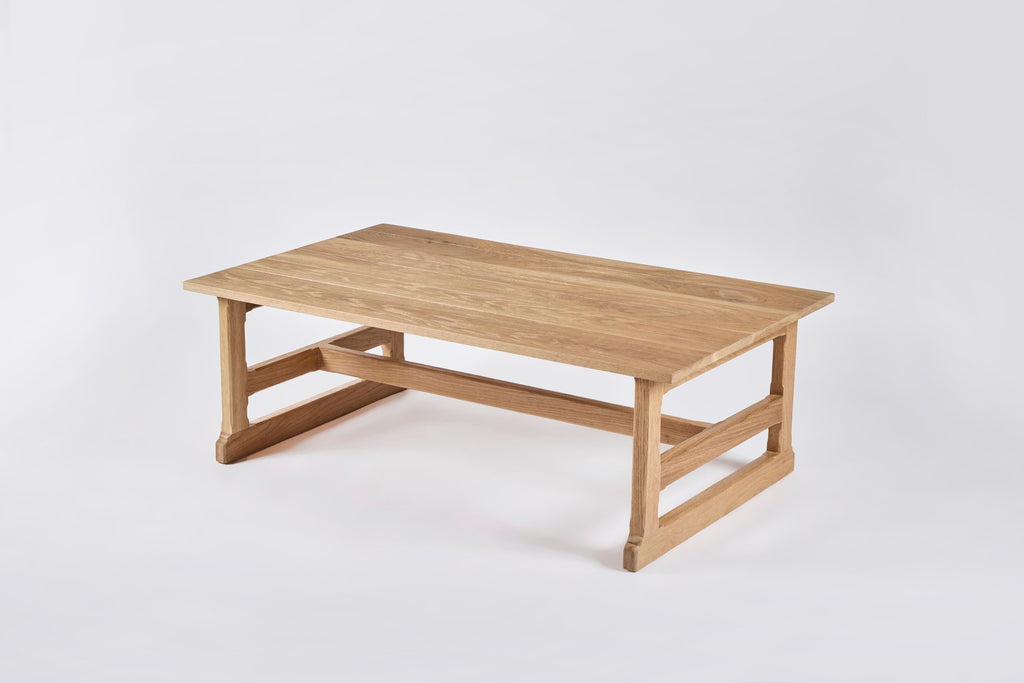 West Trestle Coffee Table 48", Scrubbed Oak