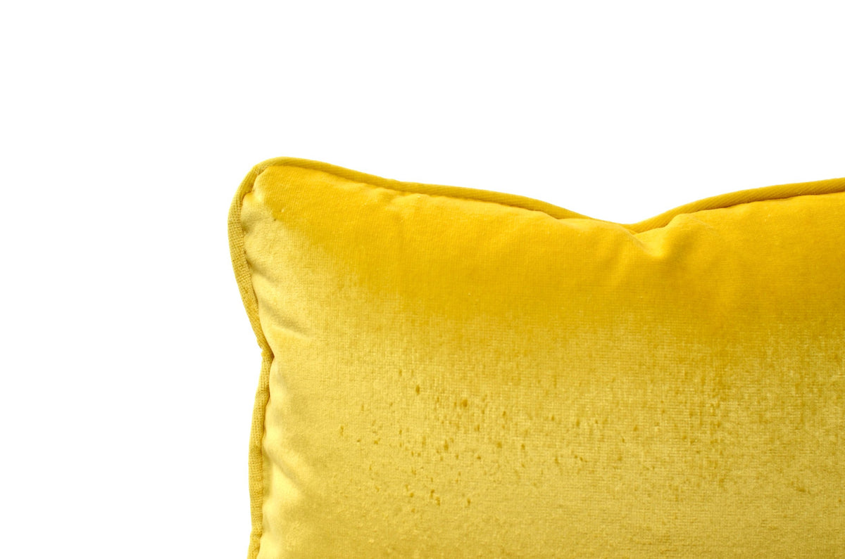Citron Velvet Throw Pillow