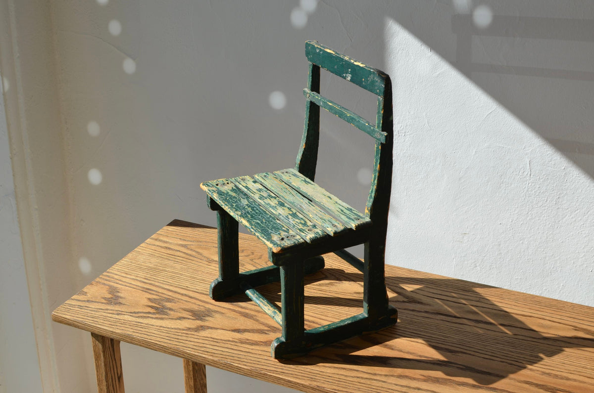 Vintage Green Wooden Child's Chair