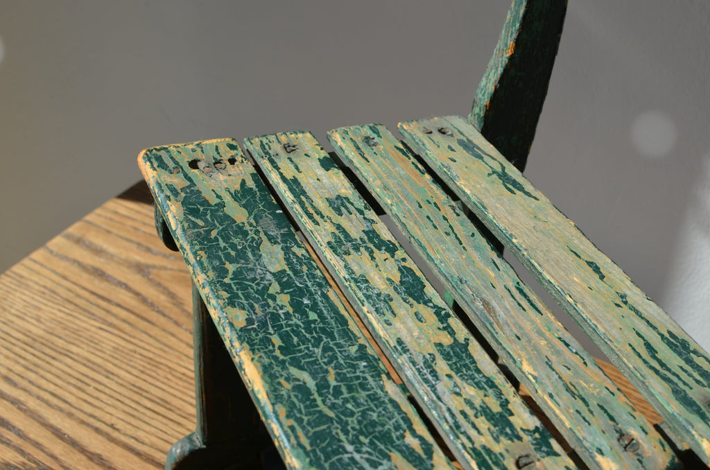 Vintage Green Wooden Child's Chair