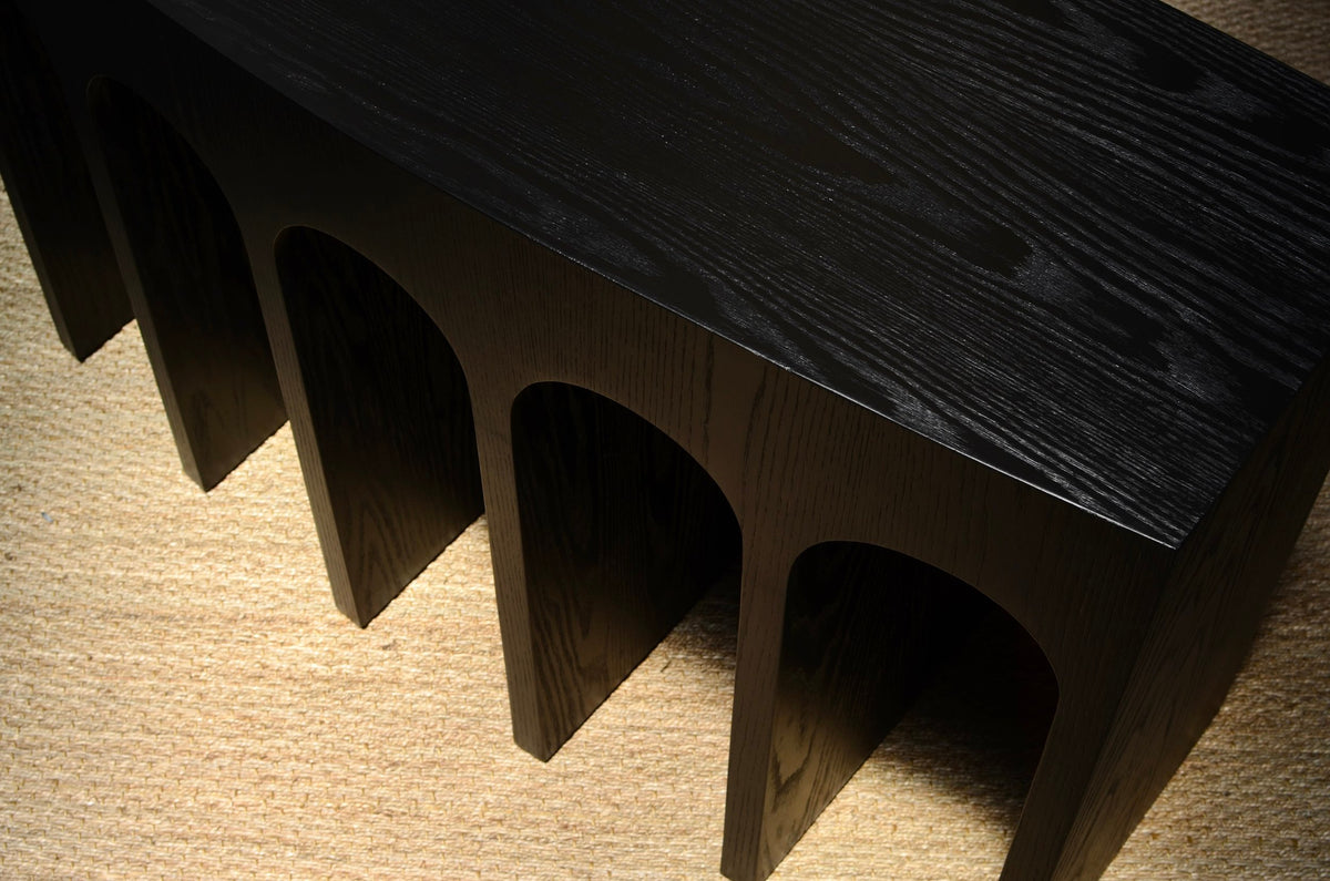 Arcade Console 48", Ebony on Oak