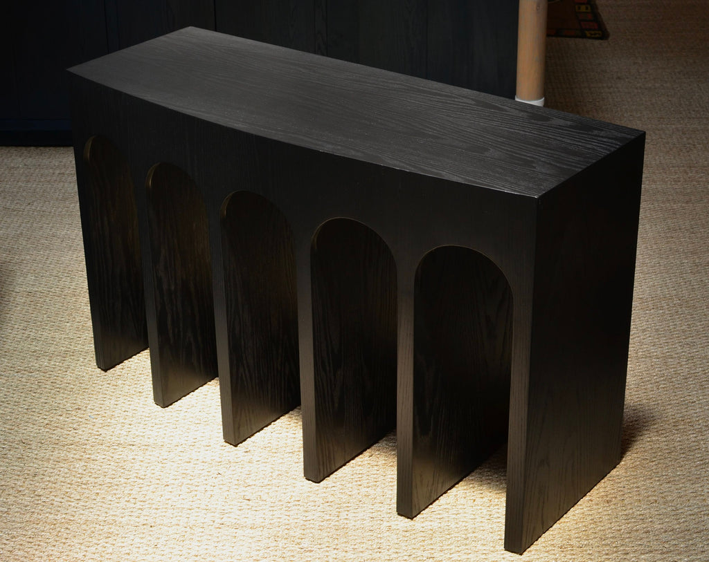 Arcade Console 48", Ebony on Oak