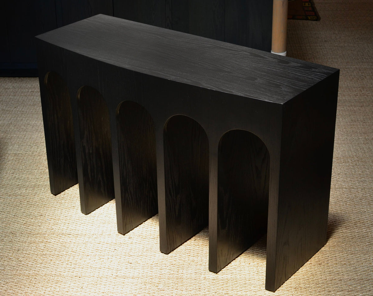Arcade Console 48", Ebony on Oak