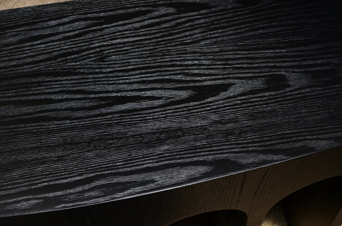 Arcade Console 48", Ebony on Oak