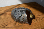 Vintage Glass Heart Sculpture, Large