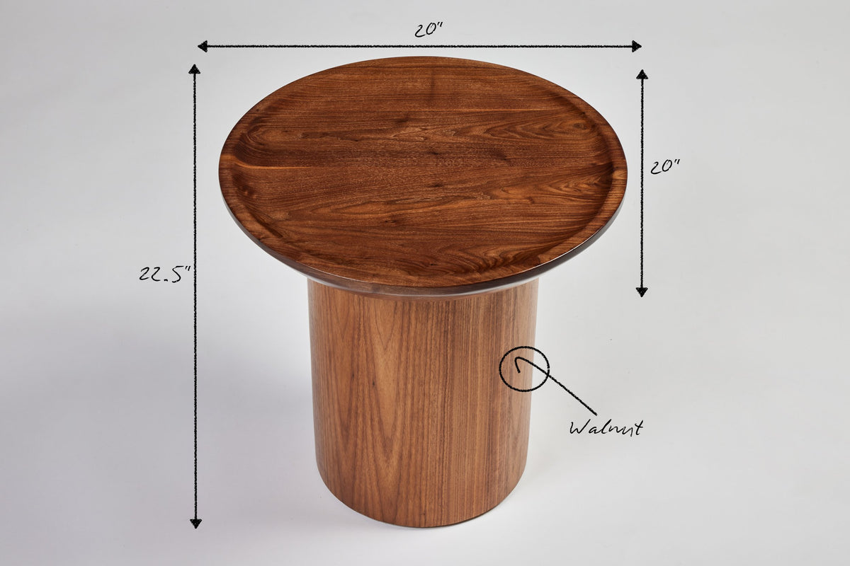 Findley Round Tall Side Table Wood