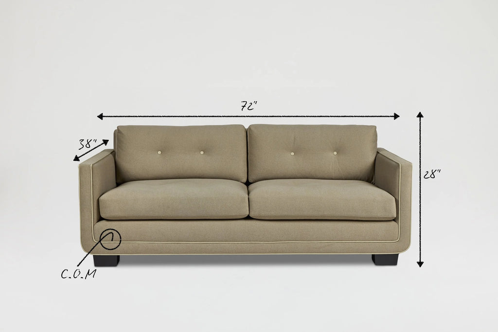 Harrison Sofa 72", Tufted Camel