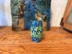 Vintage Blue and Green Sgrafitto Ceramic Pencil Cup