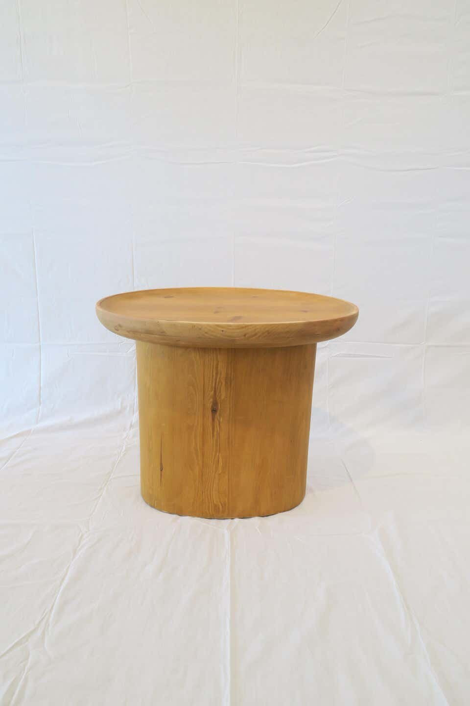 Findley Oval Tall Side Table, Natural Pine Prototype