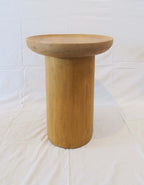 Findley Oval Tall Side Table, Natural Pine Prototype