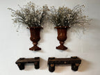 Vintage 1970s Faux Bois Plaster Wall Shelf, Small