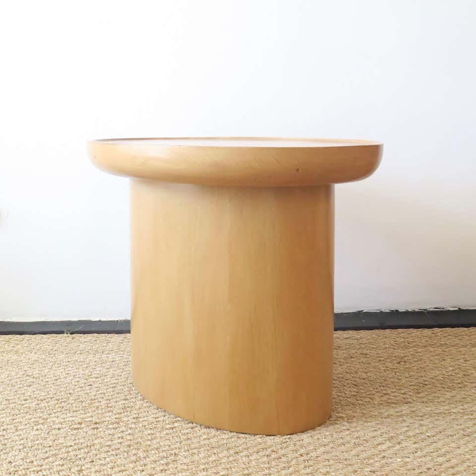 Findley Oval Tall Side Table, Natural Pine Prototype