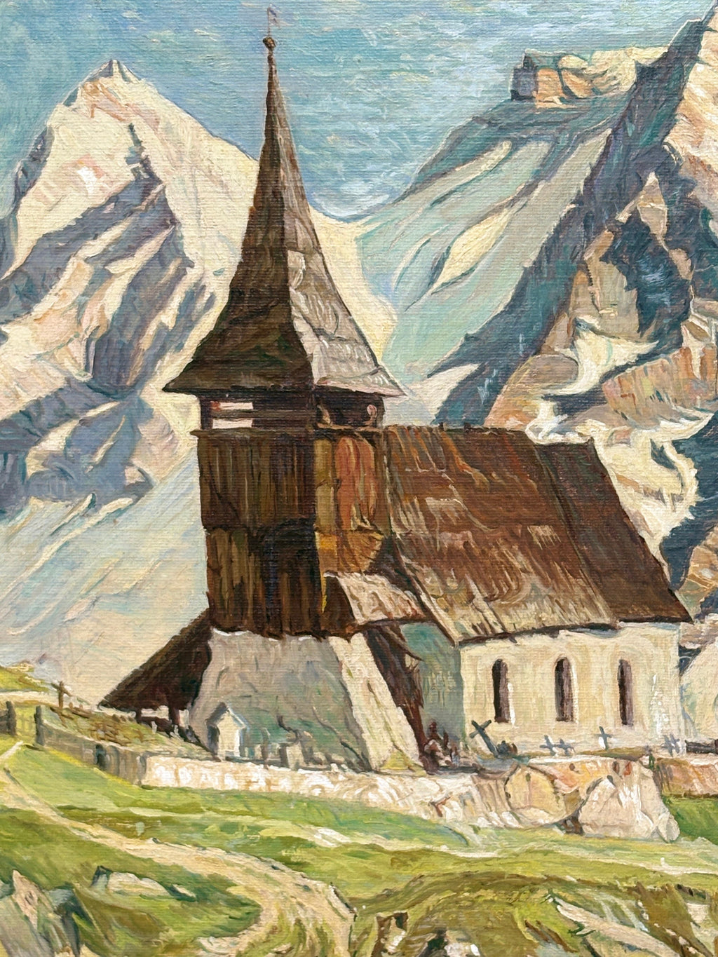 Church on The Mountain Top Painting