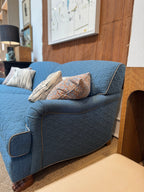 Lupa Sofa 84", Blue Quilted