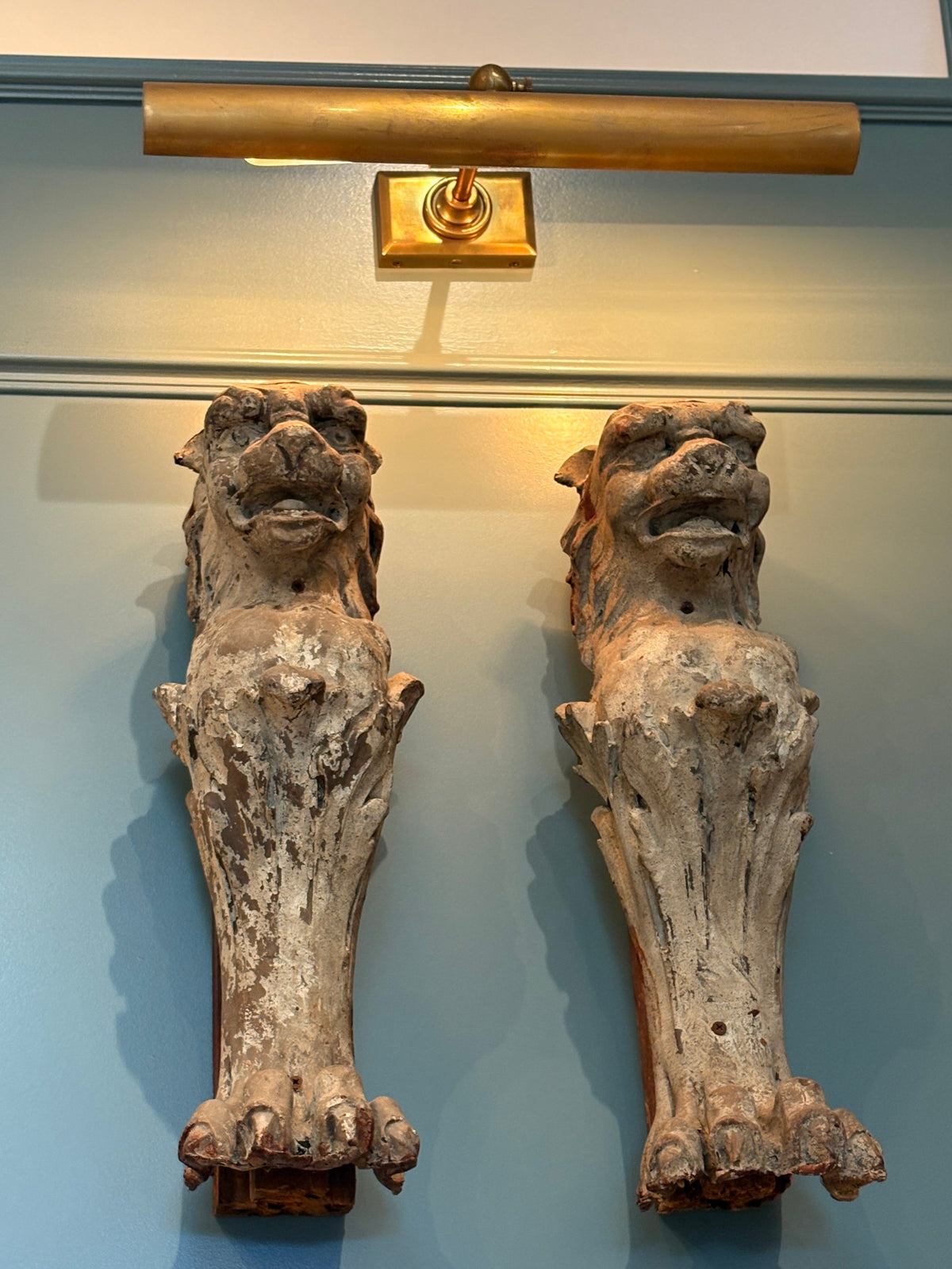 Lion Fireplace Columns