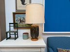 Vintage Green Ceramic Lamp with Volcanic Glaze