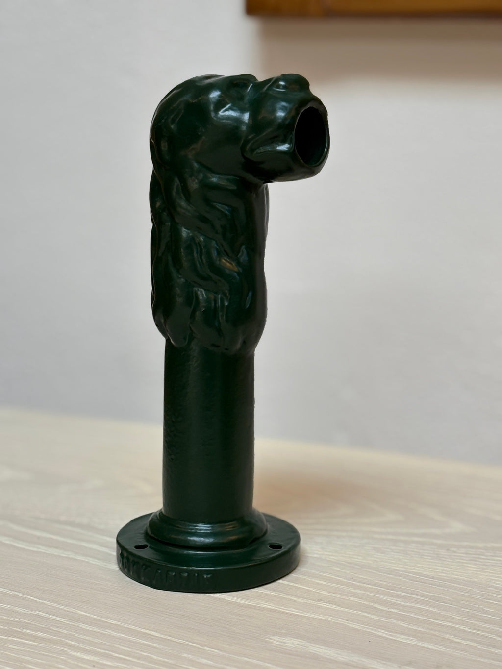 Vintage Metal Lion Spigot, Green