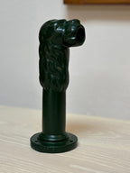 Vintage Metal Lion Spigot, Green