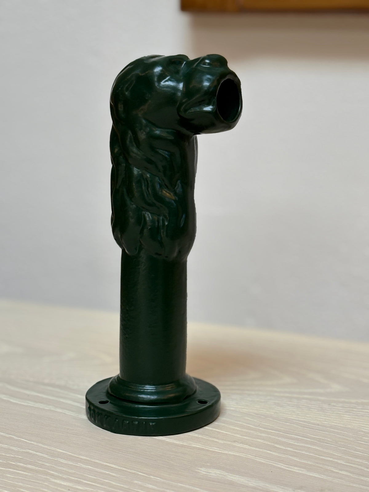Vintage Metal Lion Spigot, Green