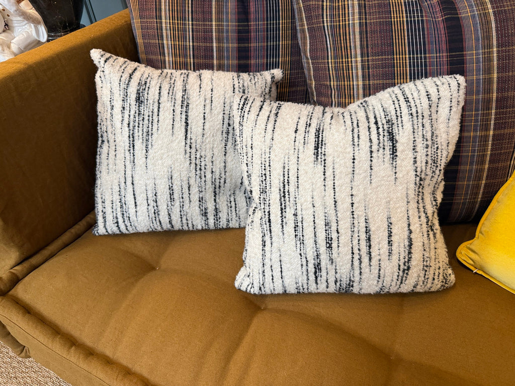Cream and Black Textured Pillow