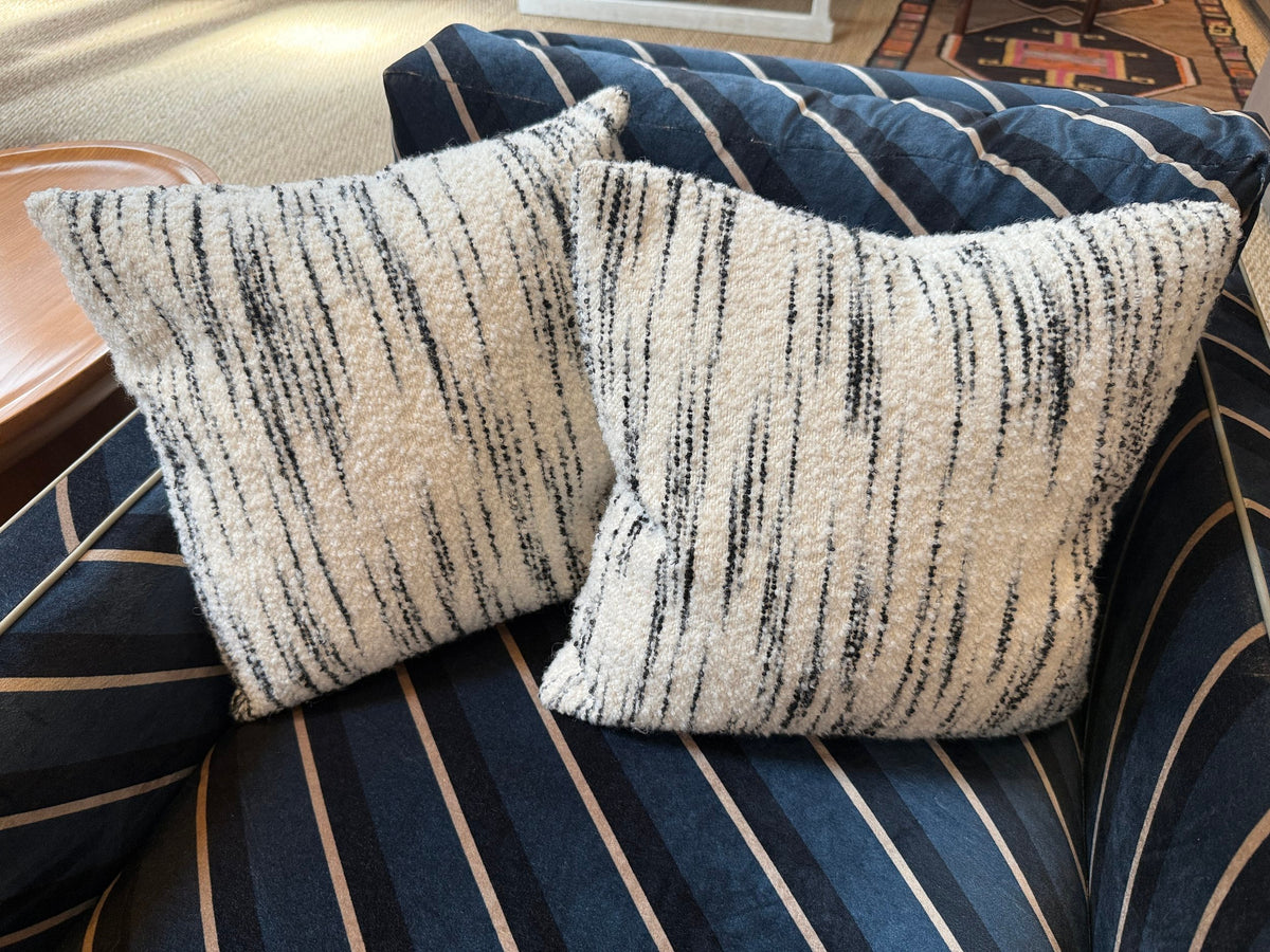 Cream and Black Textured Pillow