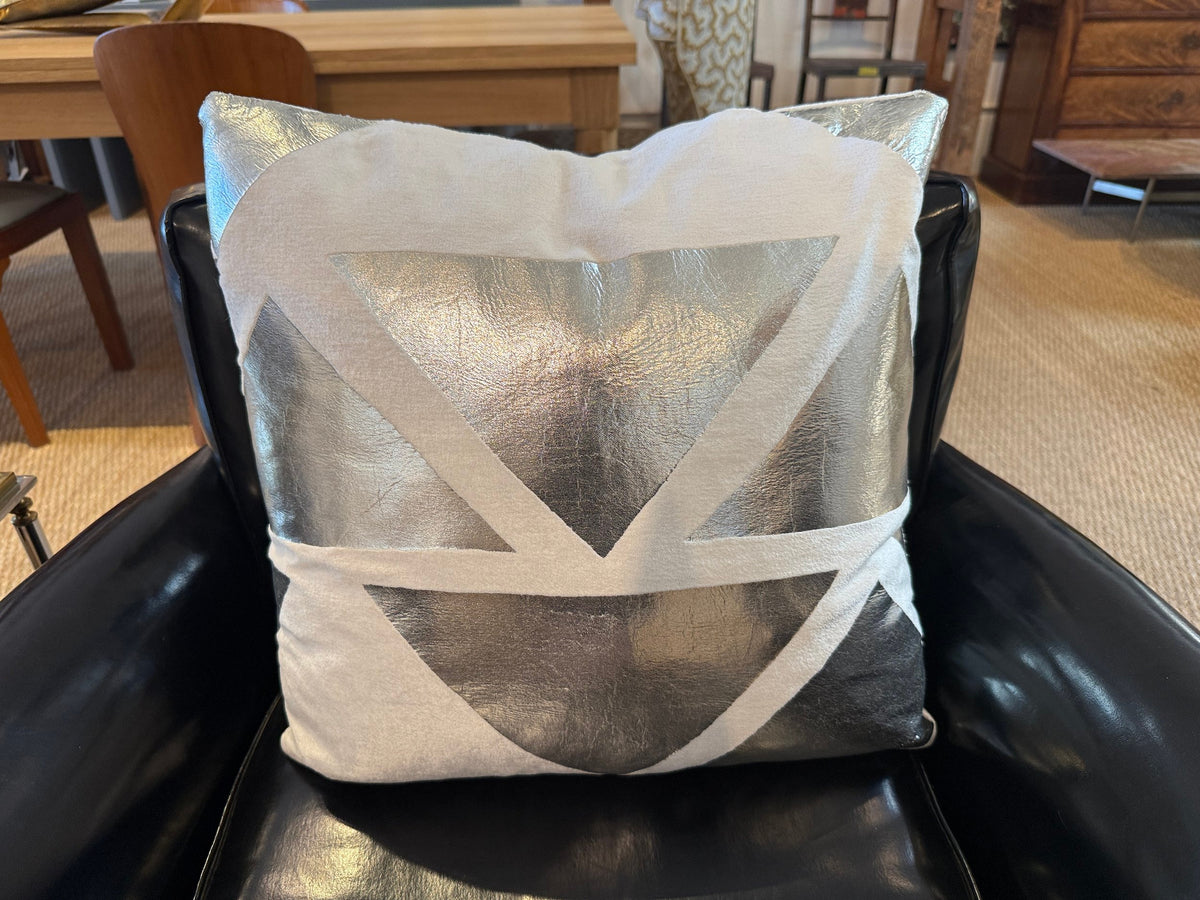 Silver Foil on Velvet Pillow