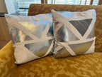 Silver Foil on Velvet Pillow
