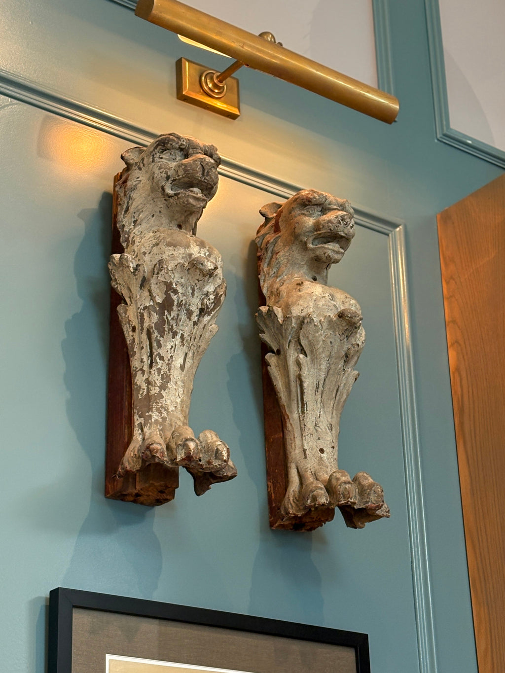 Lion Fireplace Columns